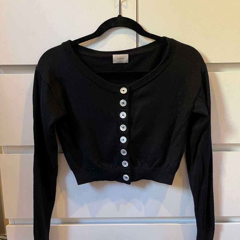 Aritzia Wilfred Cropped Buttoned Cardigan